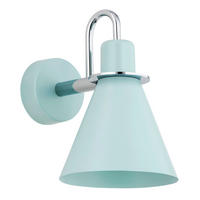 WANDLEUCHTE Argon Beverly 22/22/14,5 cm   - Chromfarben/Hellblau, Basics, Metall (22/22/14,5cm)