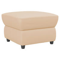 HOCKER Lederlook Beige  - Beige/Schwarz, KONVENTIONELL, Kunststoff/Textil (68/45/68cm) - Livetastic
