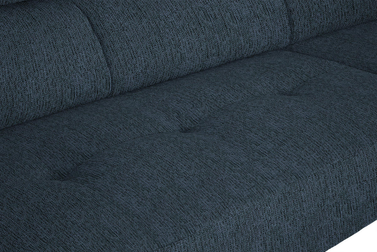 ECKSOFA in Webstoff Blau  - Blau/Schwarz, Design, Textil/Metall (280/205cm) - MID.YOU