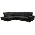 ECKSOFA in Chenille Anthrazit  240/308 cm  - Anthrazit/Schwarz, Design, Textil/Metall (240/308cm) - Xora