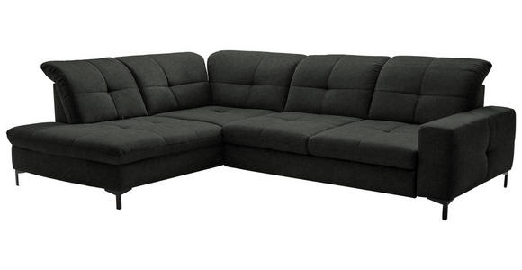ECKSOFA in Chenille Anthrazit 240/308 cm - Anthrazit/Schwarz, Design, Textil/Metall (240/308cm) - Xora