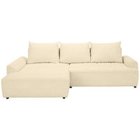 ECKSOFA Creme Mikrofaser  - Creme/Schwarz, KONVENTIONELL, Kunststoff/Textil (169/295cm) - Carryhome