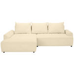 ECKSOFA in Mikrofaser Creme  - Creme/Schwarz, KONVENTIONELL, Kunststoff/Textil (169/295cm) - Carryhome