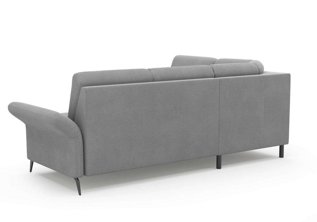 ECKSOFA ROCHELLE E Grau Flachgewebe  - Schwarz/Grau, KONVENTIONELL, Textil/Metall (216/240cm) - Sit & More