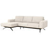 ECKSOFA in Struktur Beige  - Beige/Schwarz, Design, Textil/Metall (157/262cm) - Novel