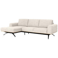 ECKSOFA Beige Struktur  - Beige/Schwarz, Design, Textil/Metall (157/262cm) - Novel