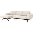 ECKSOFA in Struktur Beige 157/262 cm - Beige/Schwarz, Design, Textil/Metall (157/262cm) - Novel