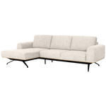 ECKSOFA in Struktur Beige  157/262 cm  - Beige/Schwarz, Design, Textil/Metall (157/262cm) - Novel