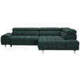ECKSOFA  in Webstoff Dunkelgrün  295/201 cm  - Dunkelgrün/Dunkelgrau, Design, Textil/Metall (295/201cm) - Hom`in
