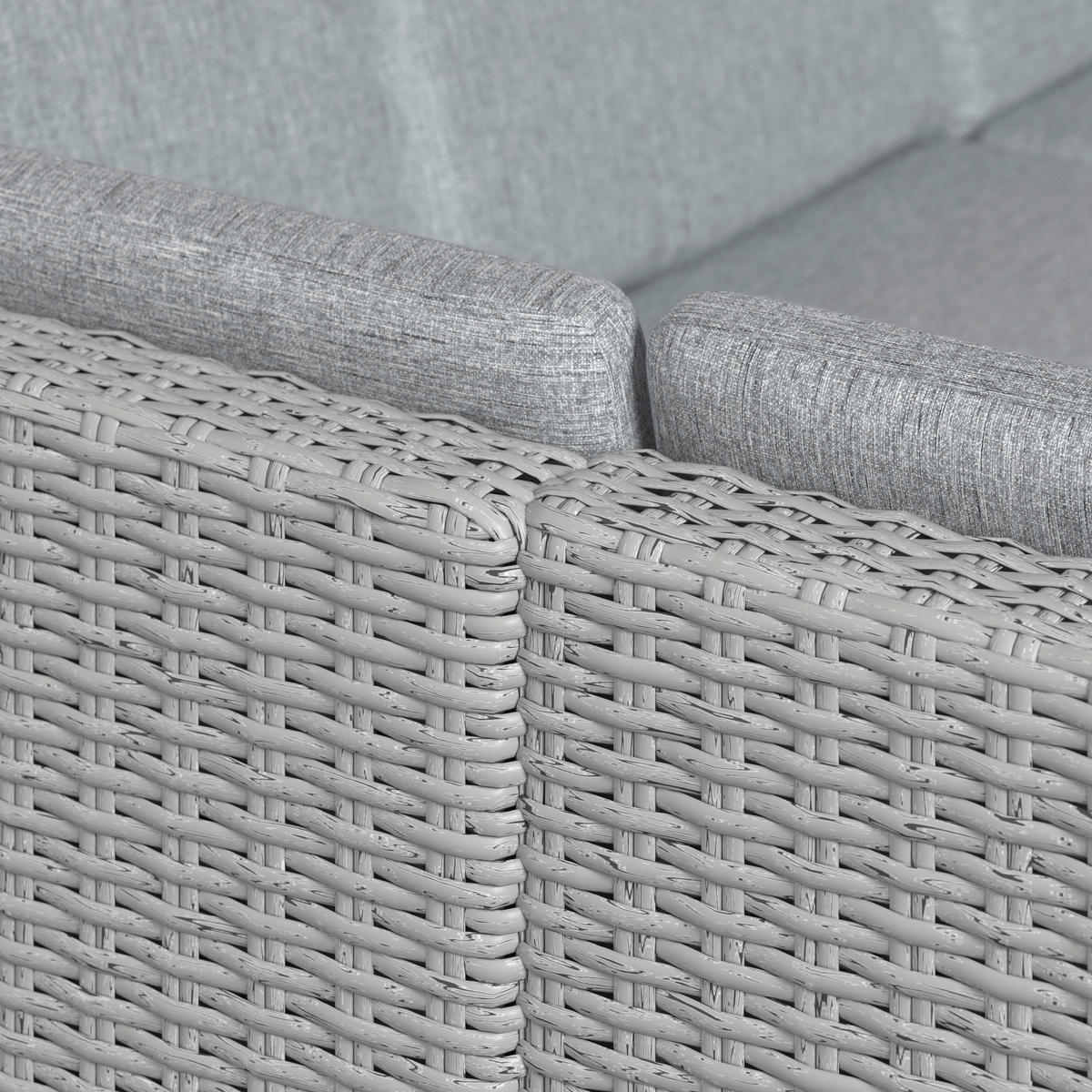 LOUNGEGARNITUR   225/78/347 cm Stahl  - Seidengrau/Grau, KONVENTIONELL, Metall (225/78/347cm) - Ambia Garden