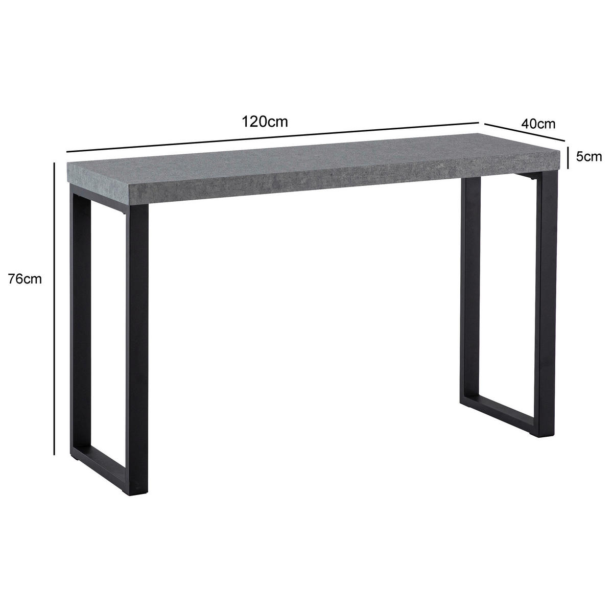 KONSOLENTISCH in Holzwerkstoff 120/40/76 cm   - Schwarz/Grau, Design, Holzwerkstoff/Metall (120/40/76cm) - MID.YOU
