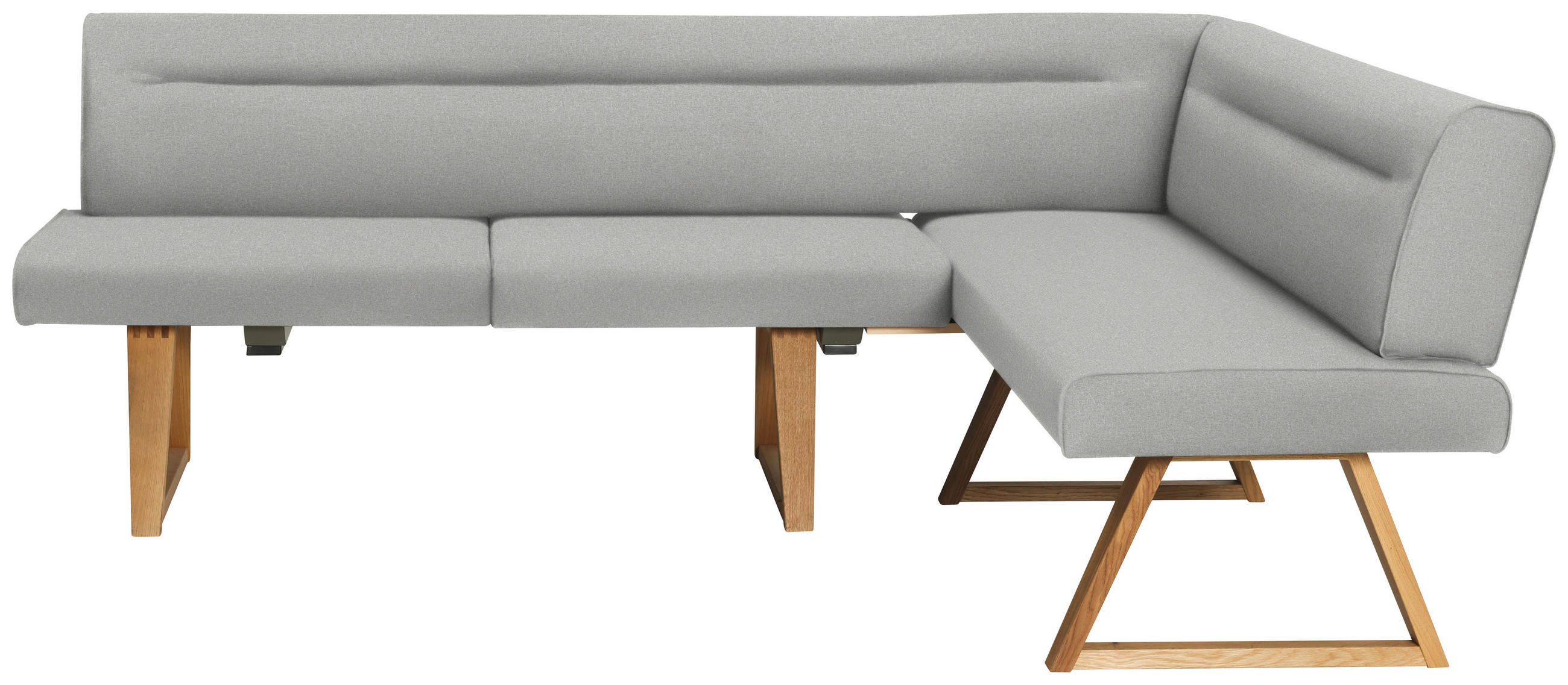 ECKBANK Holz, Textil Creme, Eichefarben  - Eichefarben/Creme, Konventionell, Holz/Textil (230/170cm) - Moderano