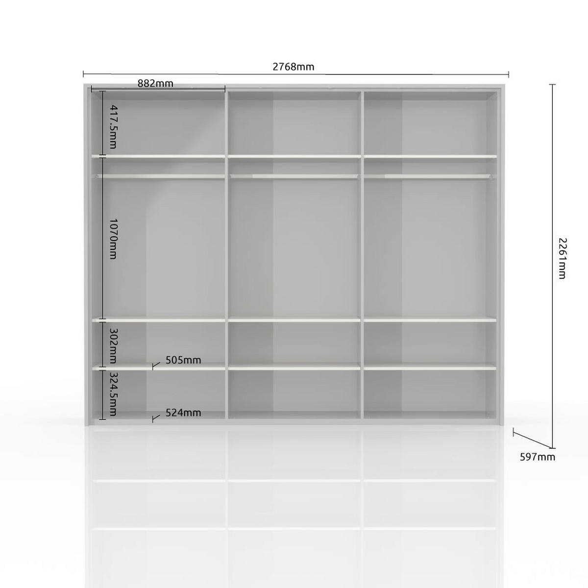 ORMAR SA KLASIČNIM VRATIMA bela, bela visoki sjaj  227/226/60 cm  - bela visoki sjaj/bela, Dizajnerski, pločasti materijal/plastika (227/226/60cm)