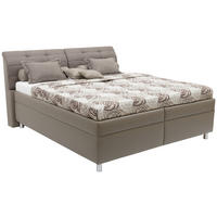 POLSTERBETT Matratze, gepolstertes Kopfteil, Lattenrost Braun 180/200 cm  - Alufarben/Braun, KONVENTIONELL, Textil (180/200cm) - Esposa