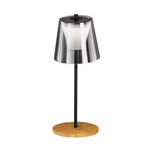 LED-AUßENLEUCHTE Shine-Wood 15/35 cm   - Schwarz, Natur, Glas/Metall (15/35cm) - Fischer & Honsel