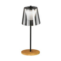 LED-AUSSENLEUCHTE - Schwarz, Natur, Glas/Metall (15/35cm) - Fischer & Honsel