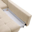 ECKSOFA in Chenille Creme  - Creme/Schwarz, MODERN, Textil/Metall (182/290cm) - Hom`in