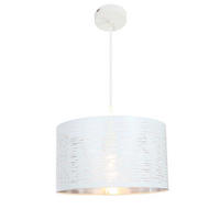 HÄNGLAMPA 38/120 cm  - vit/kromfärg, Design, metall/plast (38/120cm) - Globo