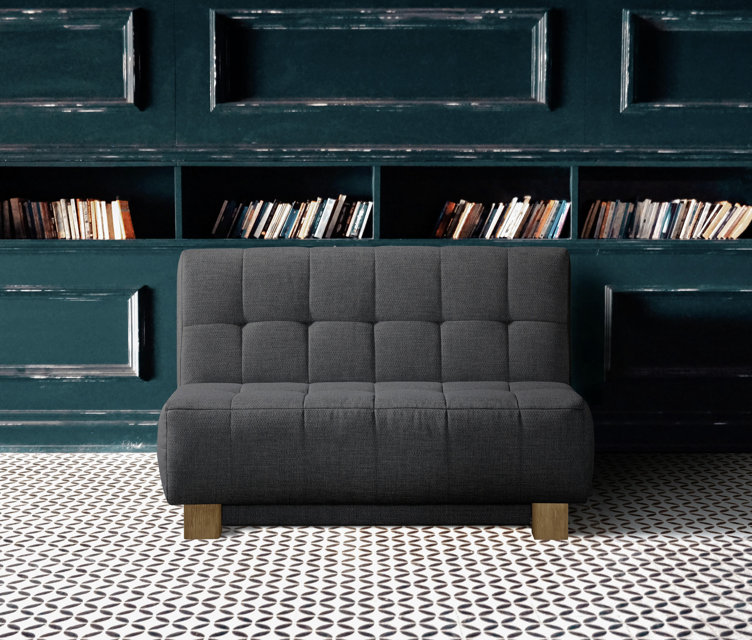 SCHLAFSOFA Dunkelgrau  - Dunkelgrau/Naturfarben, Design, Holz/Textil (125/92/102cm) - Novel