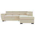 ECKSOFA  in Flachgewebe Beige  - Beige/Schwarz, KONVENTIONELL, Kunststoff/Textil (266/220cm) - Carryhome