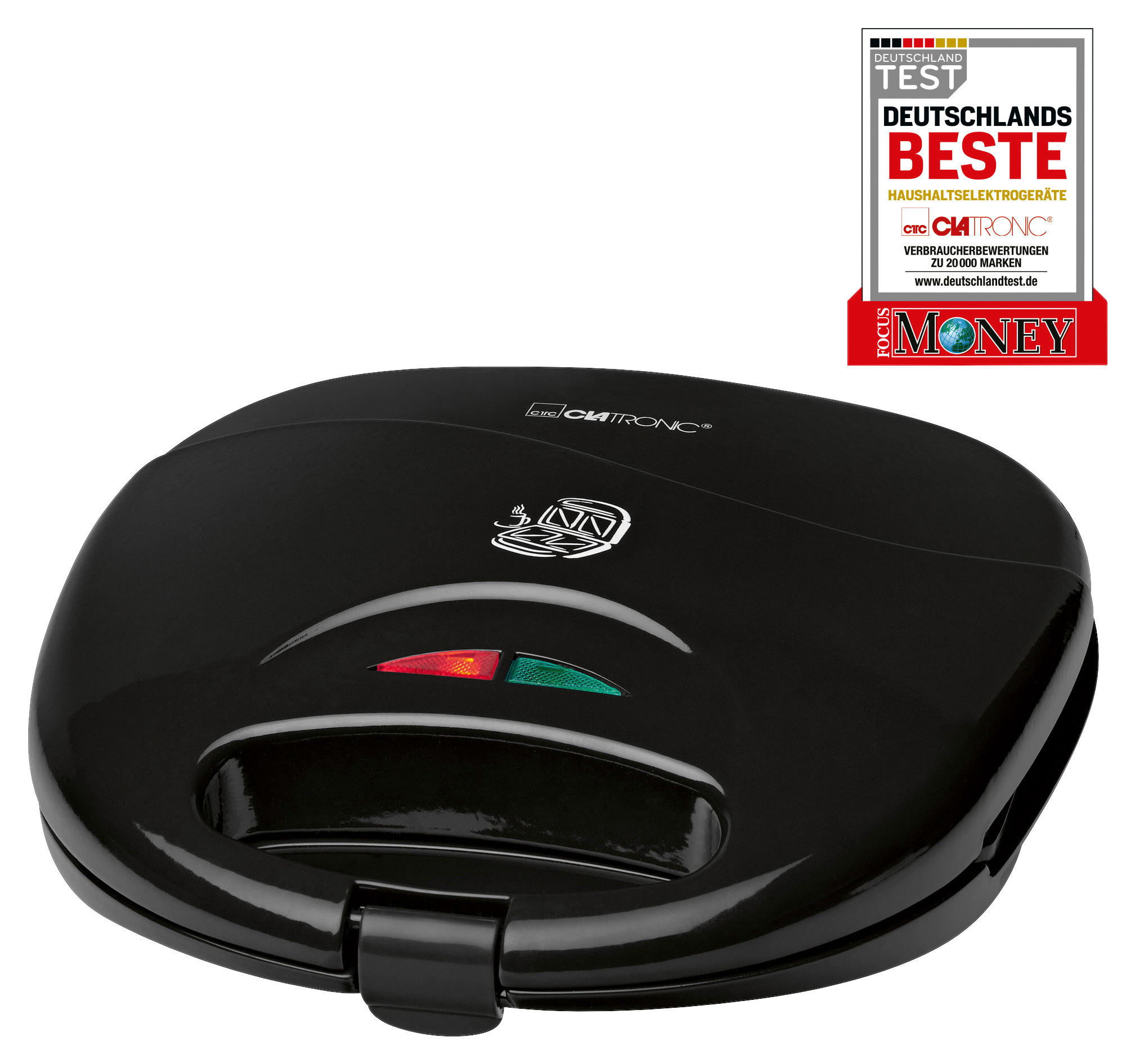 SANDWICHTOASTER  - Schwarz, LIFESTYLE, Kunststoff/Metall (23/7,5/22,5cm) - Clatronic