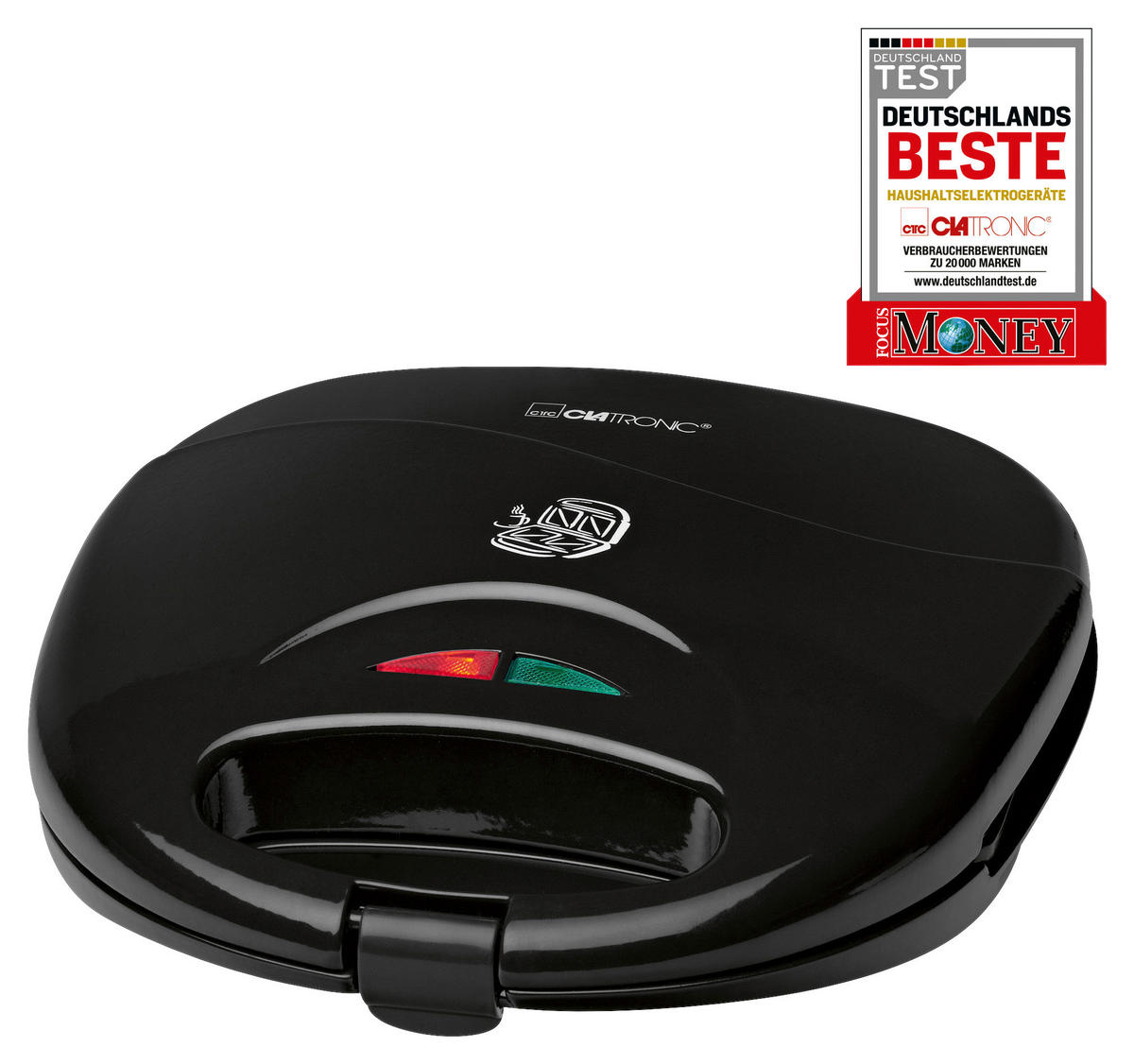 SANDWICHTOASTER  - Schwarz, LIFESTYLE, Kunststoff/Metall (23/7,5/22,5cm) - Clatronic