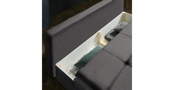 SCHLAFSOFA in Chenille, Plüsch Dunkelgrau - Dunkelgrau/Schwarz, MODERN, Textil/Metall (208/73/92/102cm) - Novel