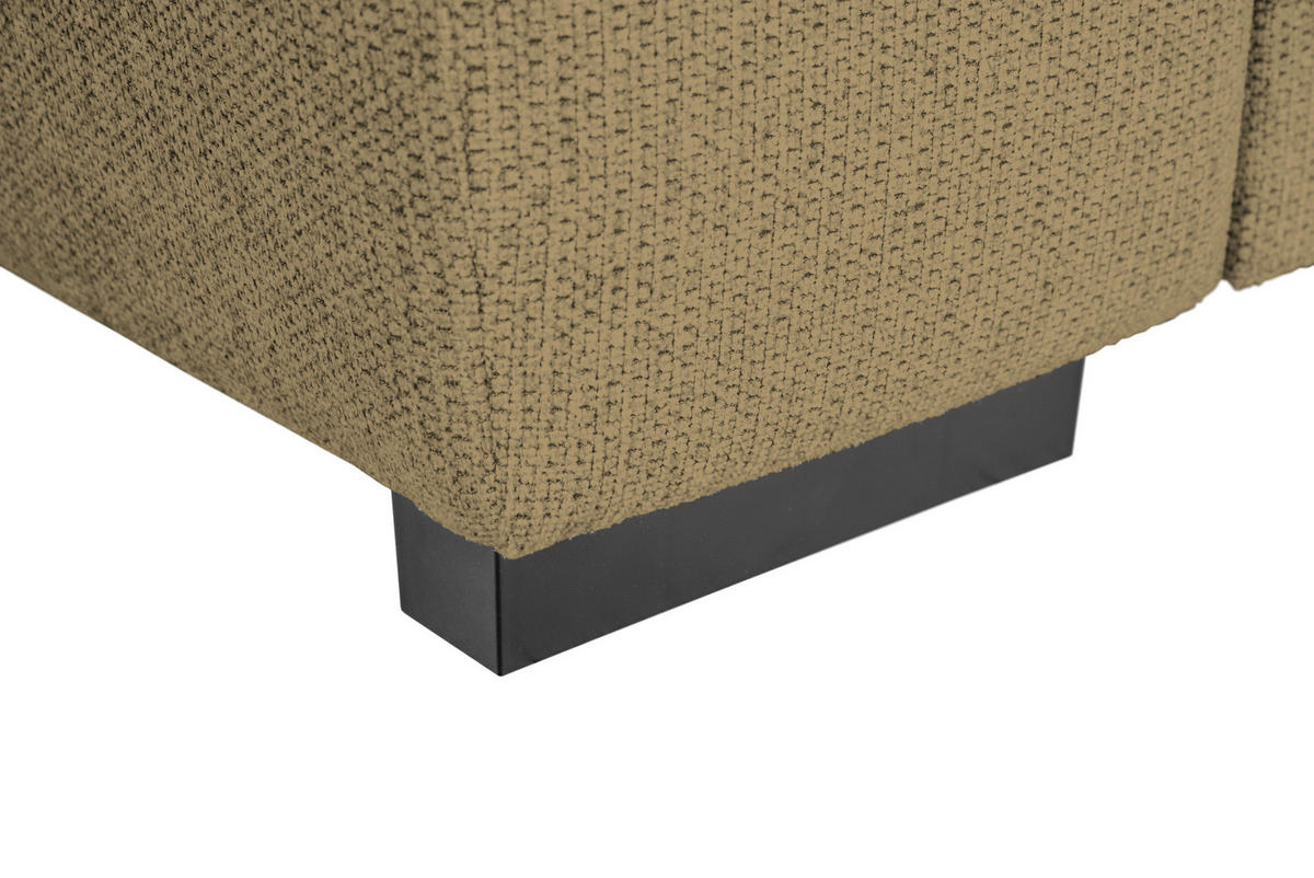 ECKSOFA in Struktur Olivgrün  - Schwarz/Olivgrün, Design, Kunststoff/Textil (284/205cm) - MID.YOU