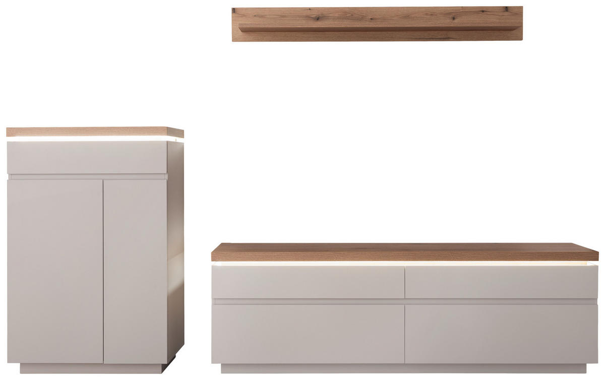 WOHNWAND  Eichefarben, Kaschmir 270/172/40 cm  - Kaschmir/Eichefarben, Design, Holzwerkstoff (270/172/40cm) - Livetastic