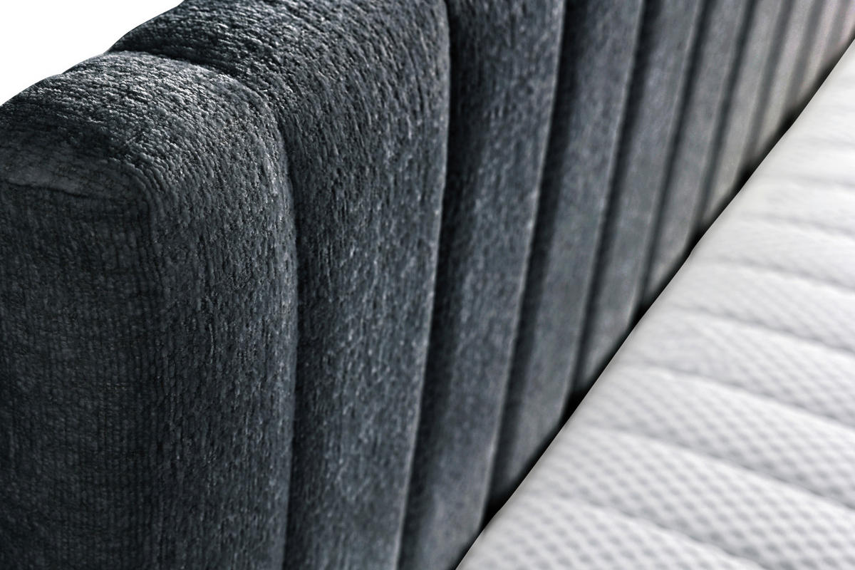 SCHLAFSOFA ROMA in Chenille, Jacquard Schwarz  - Schwarz, Design, Kunststoff/Textil (212/83/99cm) - MID.YOU