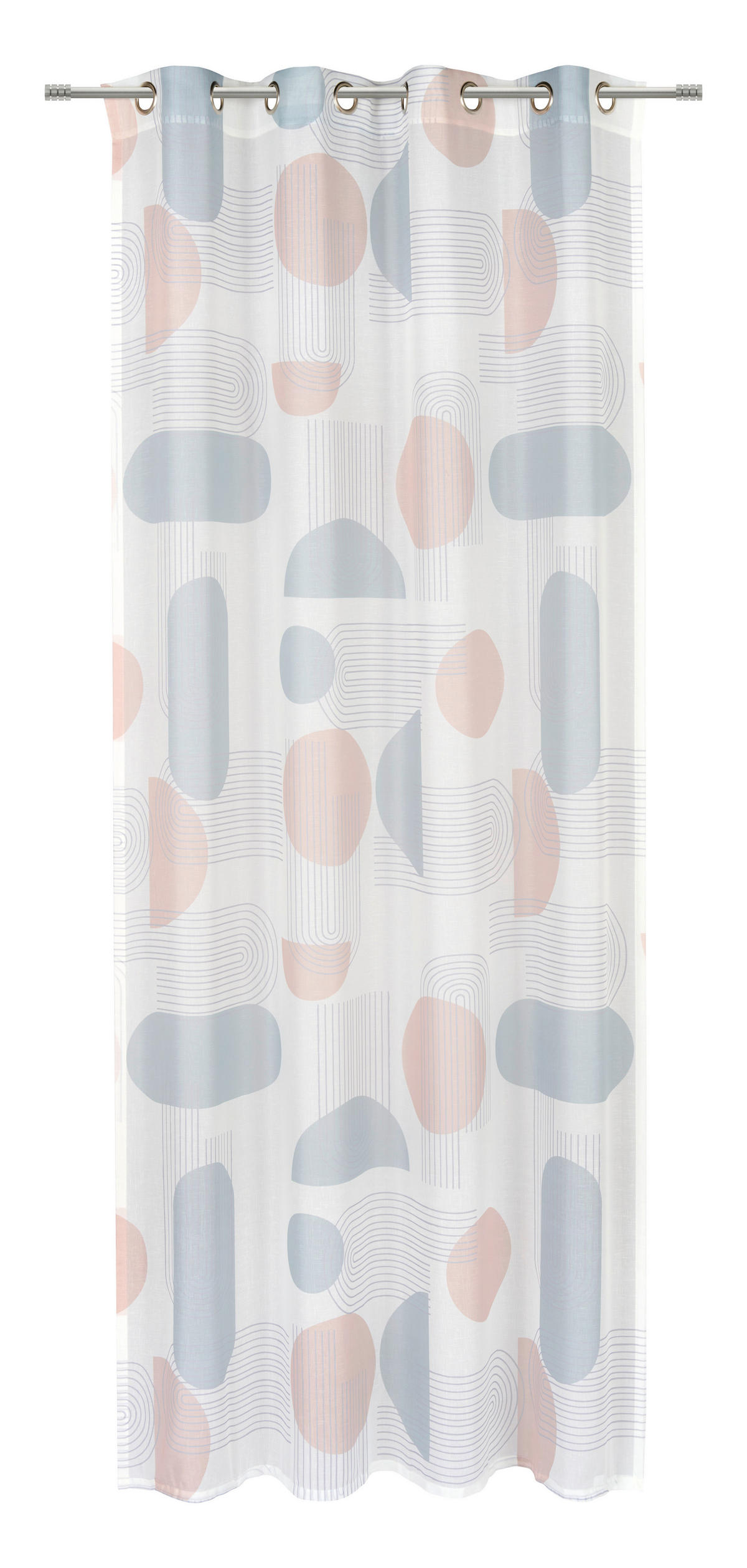 ZAVESA SA KARIKAMA narandžasta, mintzelena  140/245 cm  - mintzelena/narandžasta, Dizajnerski, tekstil (140/245cm) - Esposa