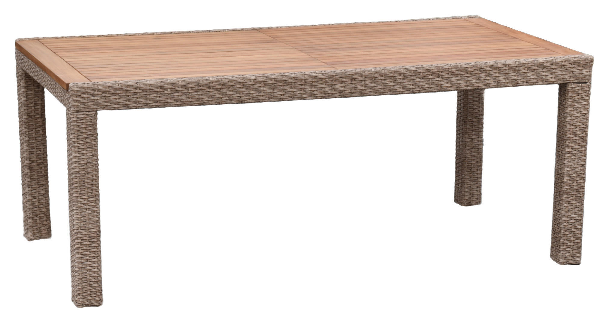 GARTENTISCH 180/100/76 cm Holz, Metall, Kunststoff rechteckig  - Beige, MODERN, Holz/Kunststoff (180/100/76cm) - Gardenson
