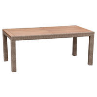 GARTENTISCH 180/100/76 cm Holz, Metall, Kunststoff rechteckig  - Beige, MODERN, Holz/Kunststoff (180/100/76cm) - Gardenson