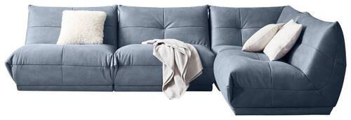 ECKSOFA in Lederlook Blaugrau  - Blaugrau, Trend, Textil (315/210cm) - Livetastic
