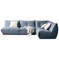 ECKSOFA in Lederlook Blaugrau  - Blaugrau, Trend, Textil (315/210cm) - Livetastic