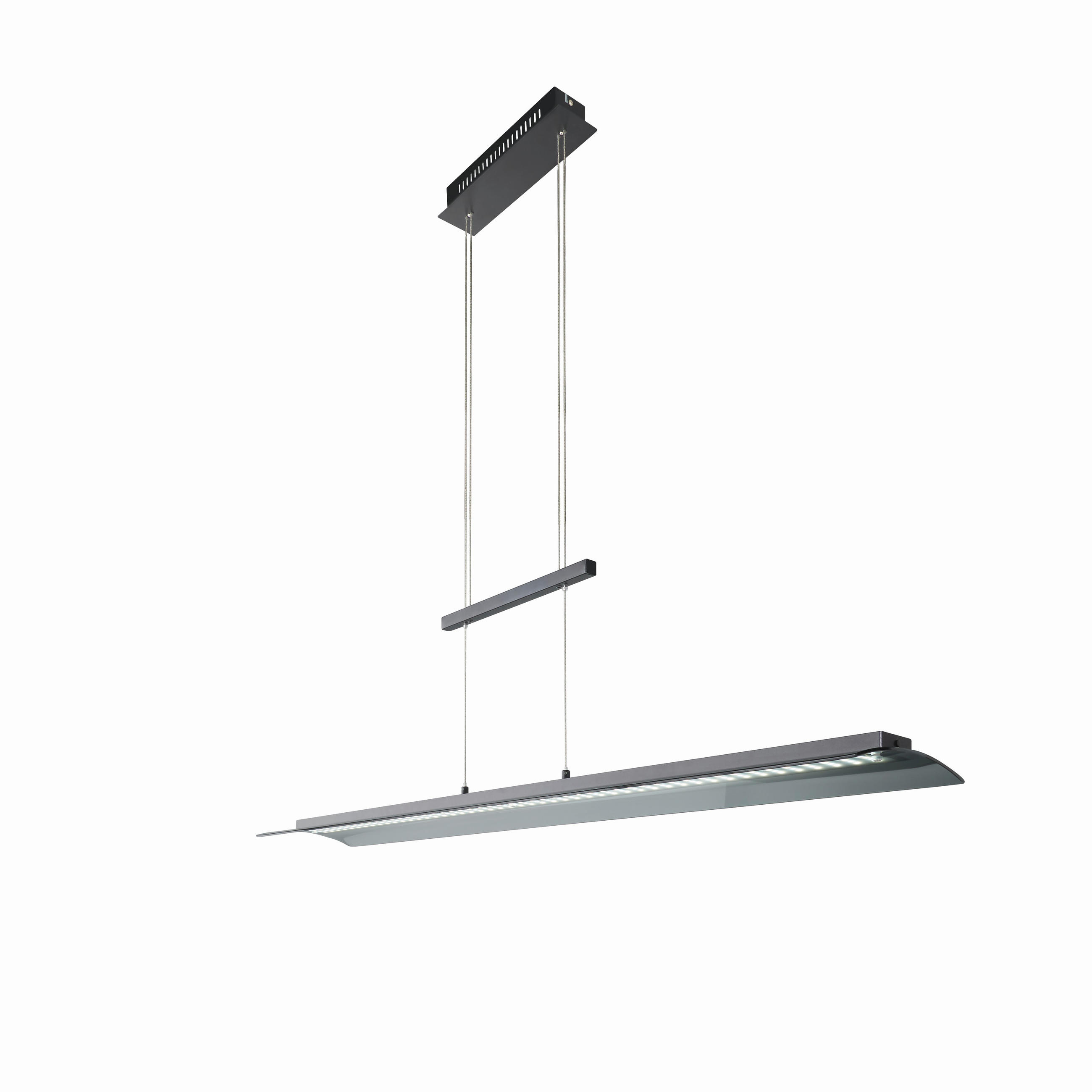 LED-HÄNGELEUCHTE 125/25/151 cm    - Schwarz, Design, Glas/Metall (125/25/151cm) - Fischer & Honsel