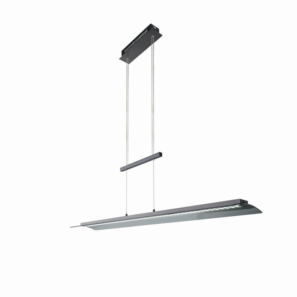 LED-HÄNGELEUCHTE 125/25/151 cm    - Schwarz, Design, Glas/Metall (125/25/151cm) - Fischer & Honsel