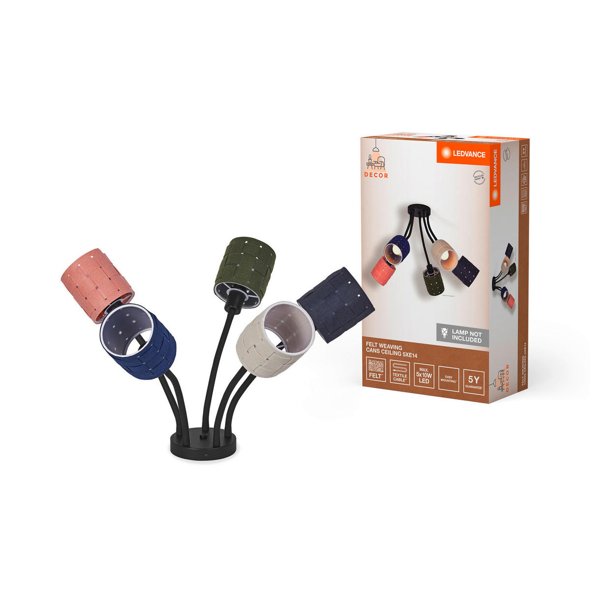 DECKENLEUCHTE    60,5/63/43,5 cm  - Multicolor, KONVENTIONELL, Naturmaterialien/Metall (60,5/63/43,5cm) - Ledvance