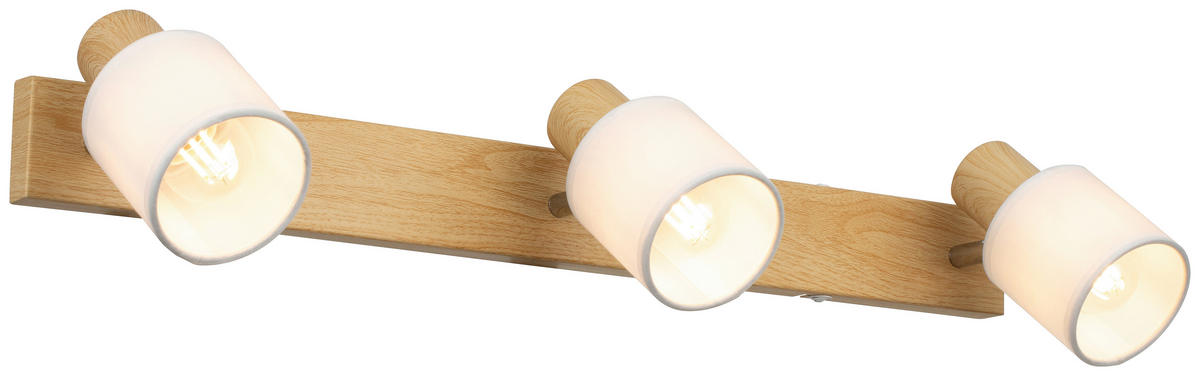 DECKENLEUCHTE 61/11,5/12,5 cm   - Weiß, Trend, Textil/Metall (61/11,5/12,5cm) - Novel