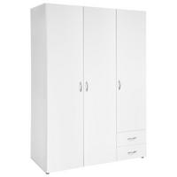 OMARA S KLASIČNIMI VRATI, bela  - barve hrasta/bela, Design, umetna masa/leseni material (121/177/52cm) - Carryhome