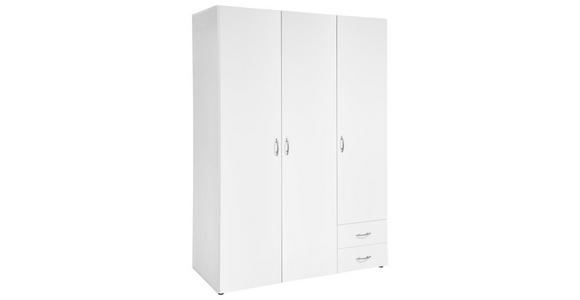 DREHTÜRENSCHRANK in Weiß - Eichefarben/Alufarben, Design, Holzwerkstoff/Kunststoff (121/177/52cm) - Carryhome