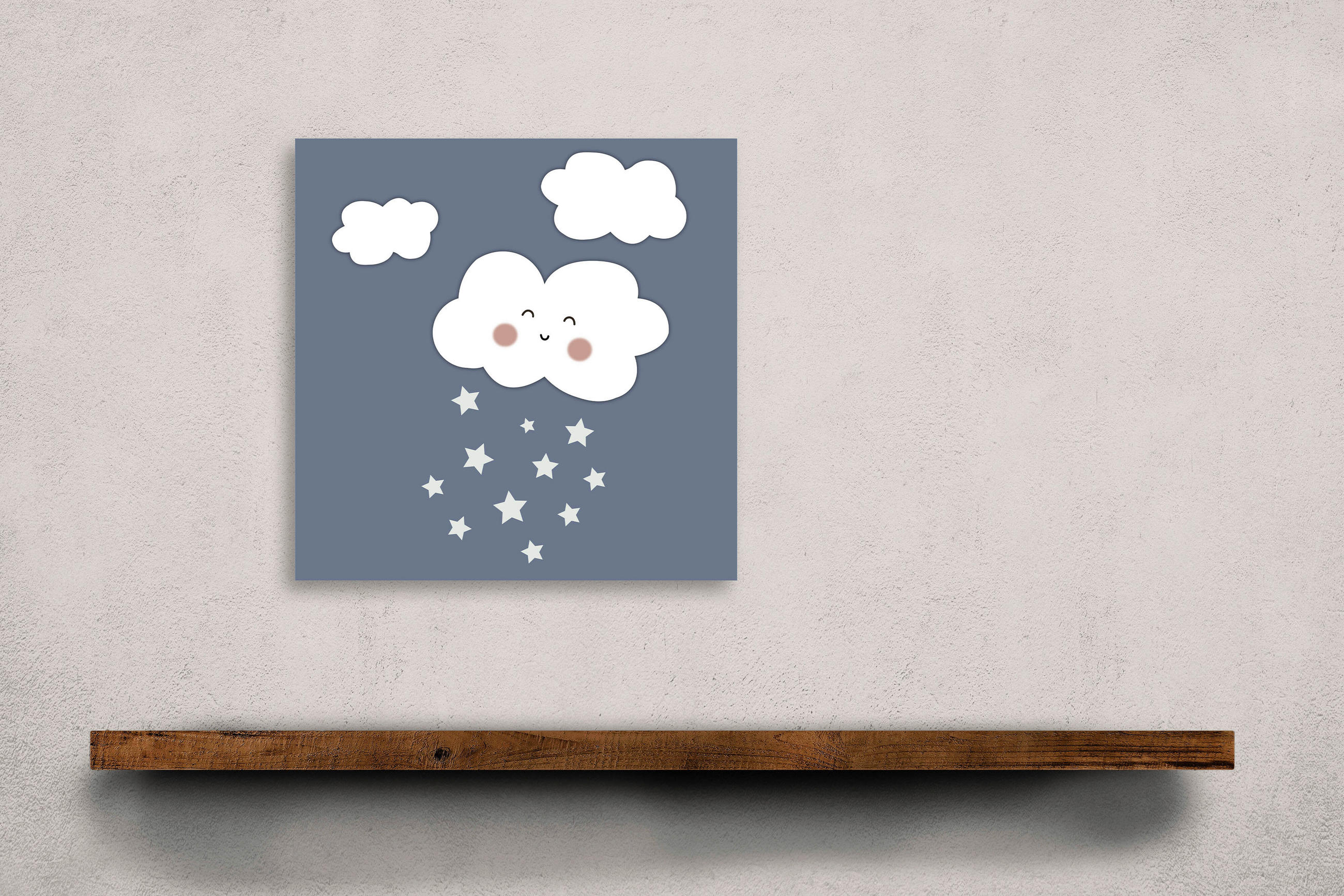 BABYWANDDEKO - Blau, Basics, Metall (50/50/3cm)