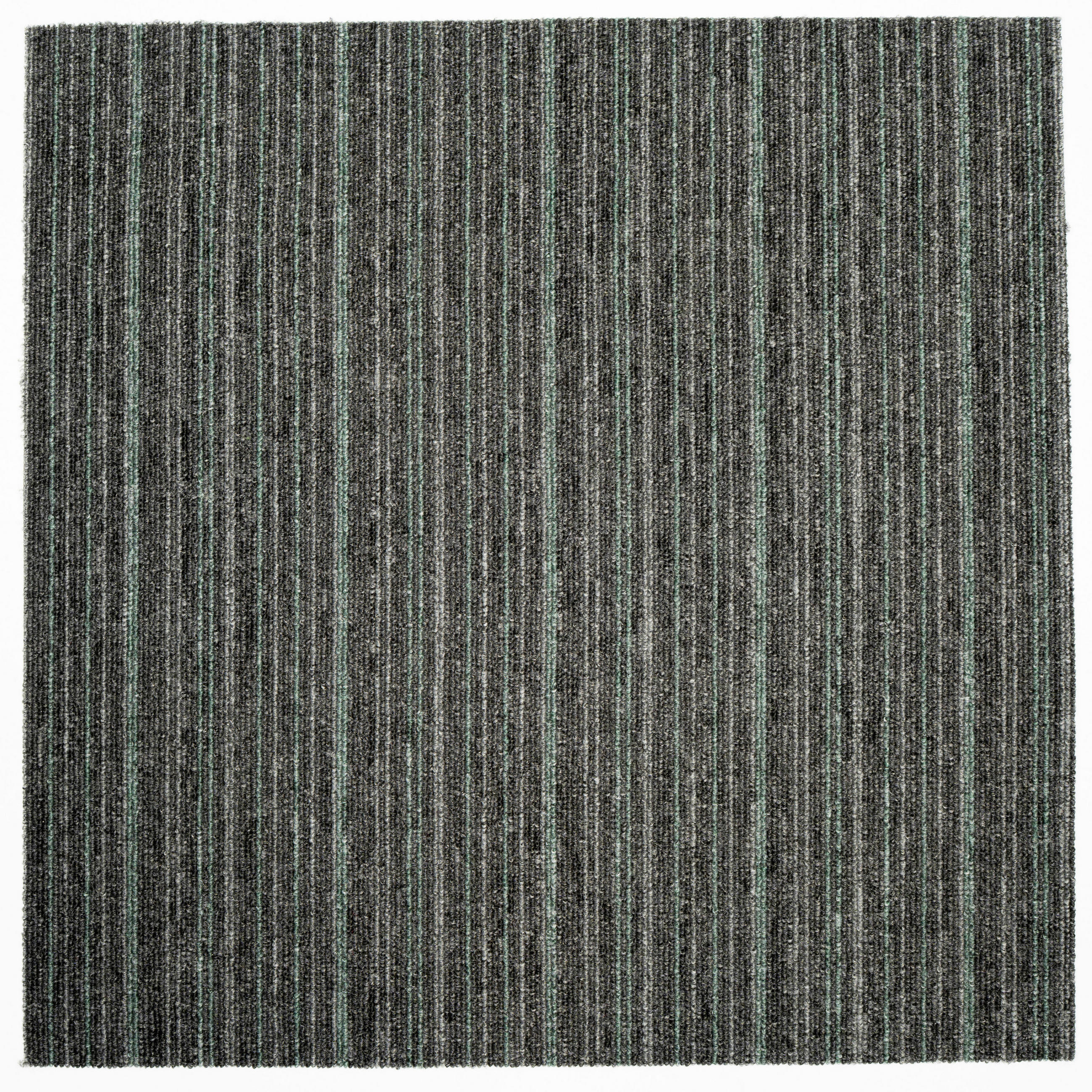 XXXLutz Teppichfliese Astra Stripe 546 Grau, Jadegrün 50x50 cm