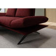 ECKSOFA  in Flachgewebe Rot Rücken echt, Armteilverstellung, Drehsitzfunktion  155/234 cm  - Rot/Schwarz, Design, Textil/Metall (155/234cm) - Dieter Knoll