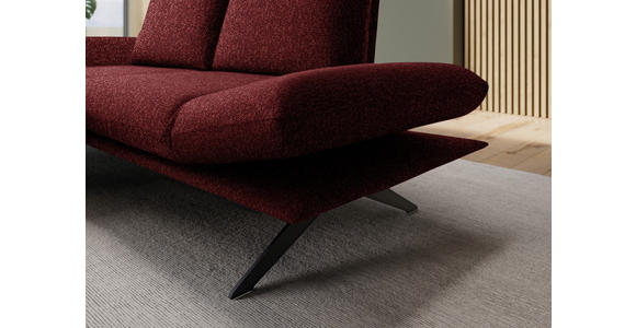 ECKSOFA  in Flachgewebe Rot Rücken echt, Armteilverstellung, Drehsitzfunktion  155/234 cm  - Rot/Schwarz, Design, Textil/Metall (155/234cm) - Dieter Knoll