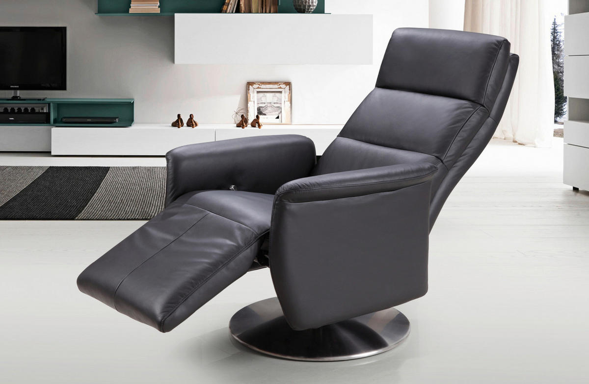 TV-FOTELJ,  črna tekstil - barve kroma/črna, Design, kovina/tekstil (82/95/120cm) - Xora