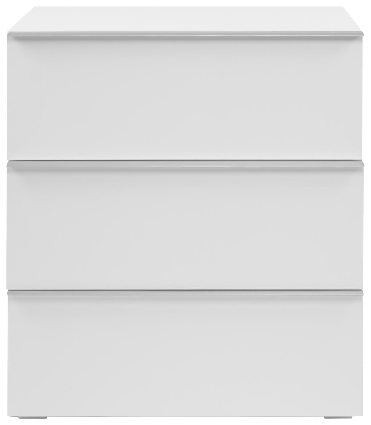 KOMODA   76/84/37,5 cm   bijela  - bijela/boje aluminija, Moderno, drvni materijal/plastika (76/84/37,5cm) - MID.YOU