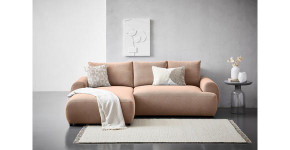 ECKSOFA in Webstoff Altrosa  - Schwarz/Altrosa, MODERN, Kunststoff/Textil (175/265cm) - Carryhome