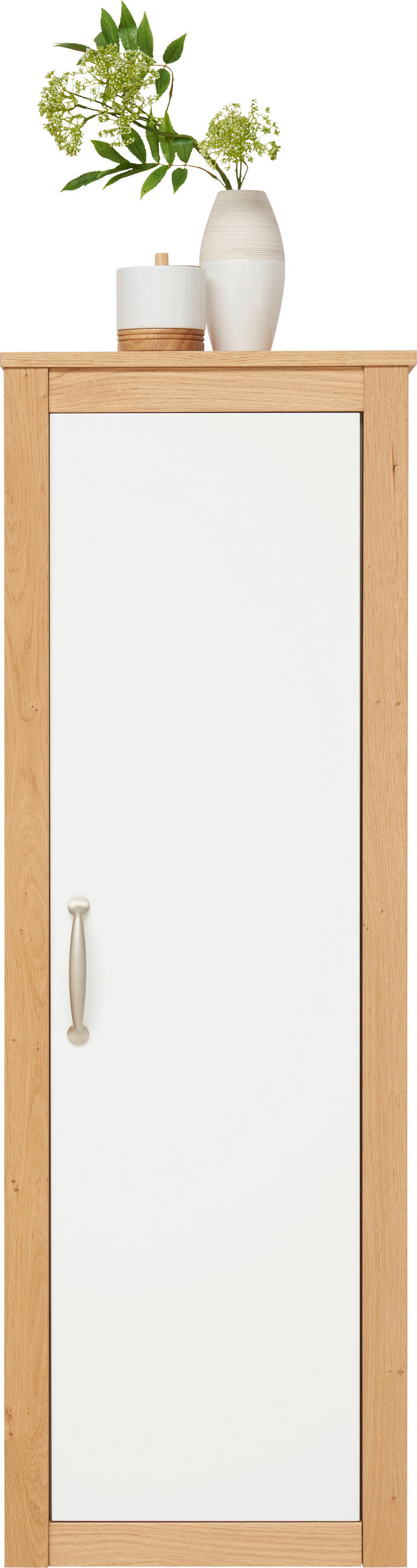 MIDISCHRANK 45/135/37,5 cm  - Weiss/Eichefarben, Modern, Glas/Holz (45/135/37,5cm) - Landscape