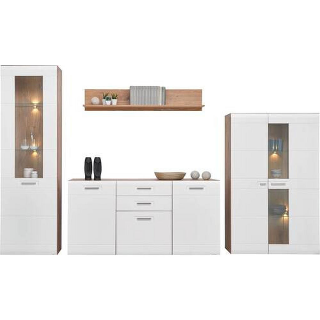 Wohnkombination 4-tlg. Auris, Weiß/eiche Dekor